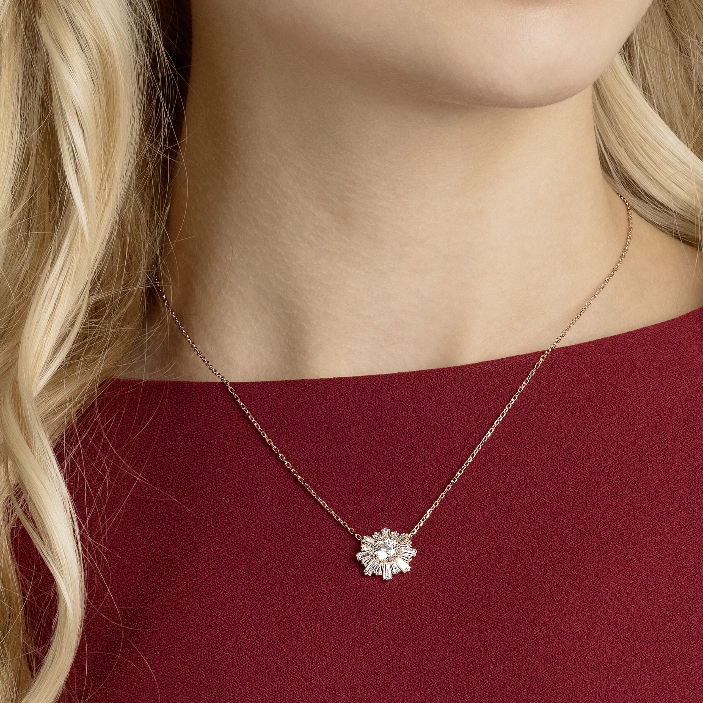 Sunshine Pendant White Rose gold plating