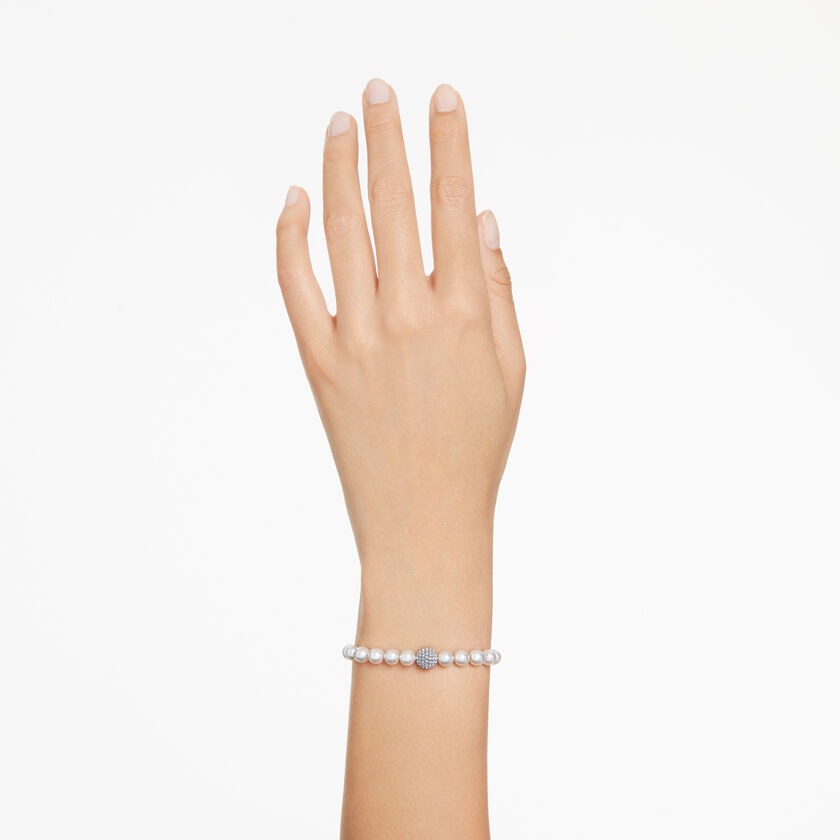swarovski remix collection strand  crystal pearl  white  rhodium plated
