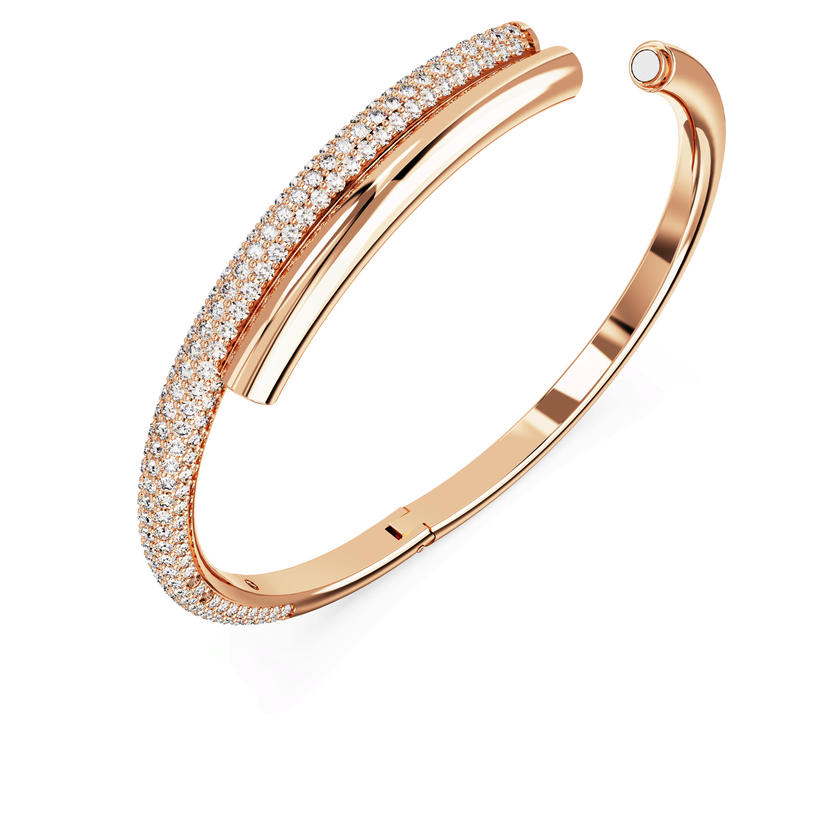swarovski dextera bangle  magnetic closure  white  rose gold tone plated