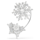 swarovski idyllia ear cuff single mixed cuts snowflake white rhodium plated