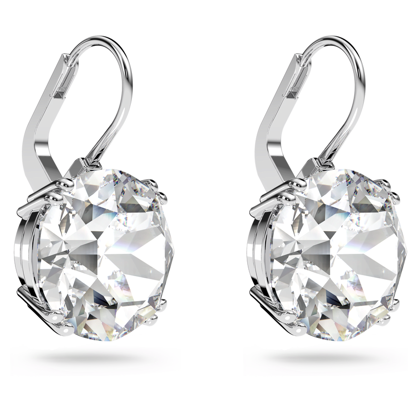 swarovski millenia earrings  round cut crystal  white  rhodium plated
