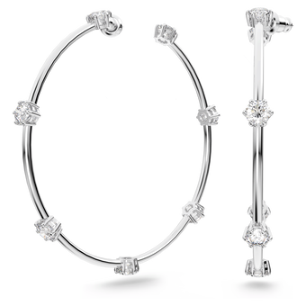 swarovski constella hoop earrings round cut white rhodium plated