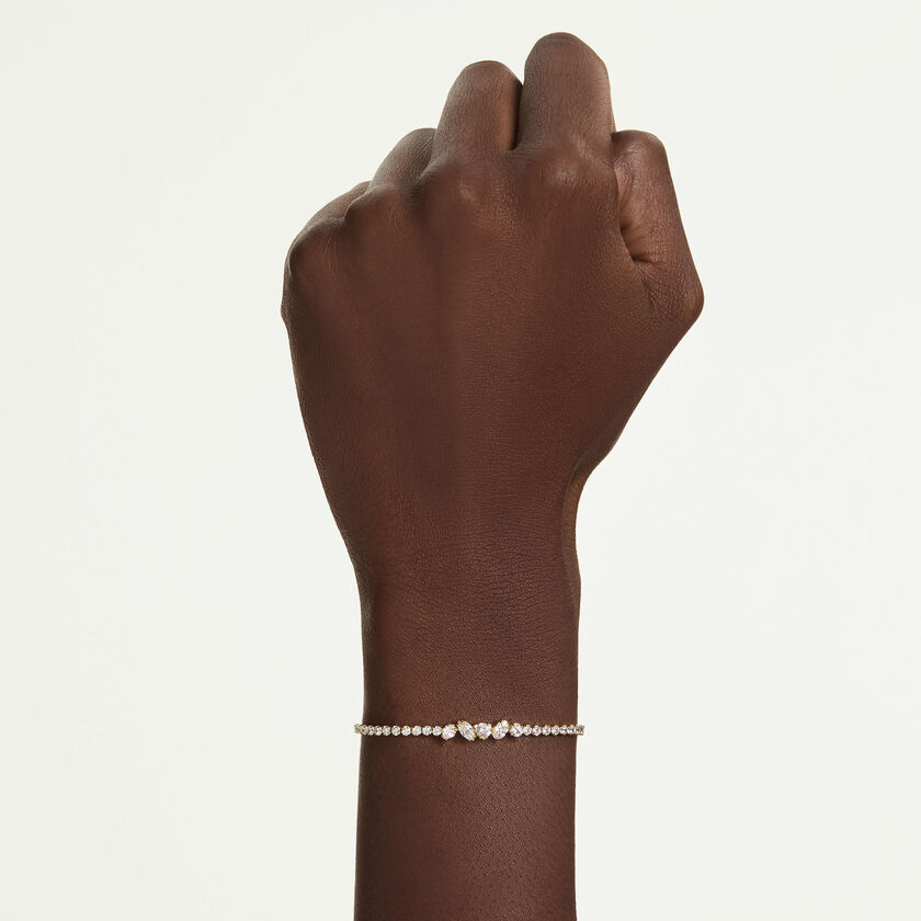 swarovski mesmera bracelet  mixed cuts  white  18k gold finish