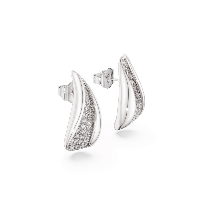 swarovski classica drop earrings  round cut  white  sterling silver