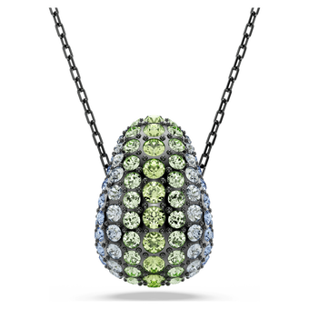 swarovski sublima pendant  round cut  multicolored  ruthenium plated