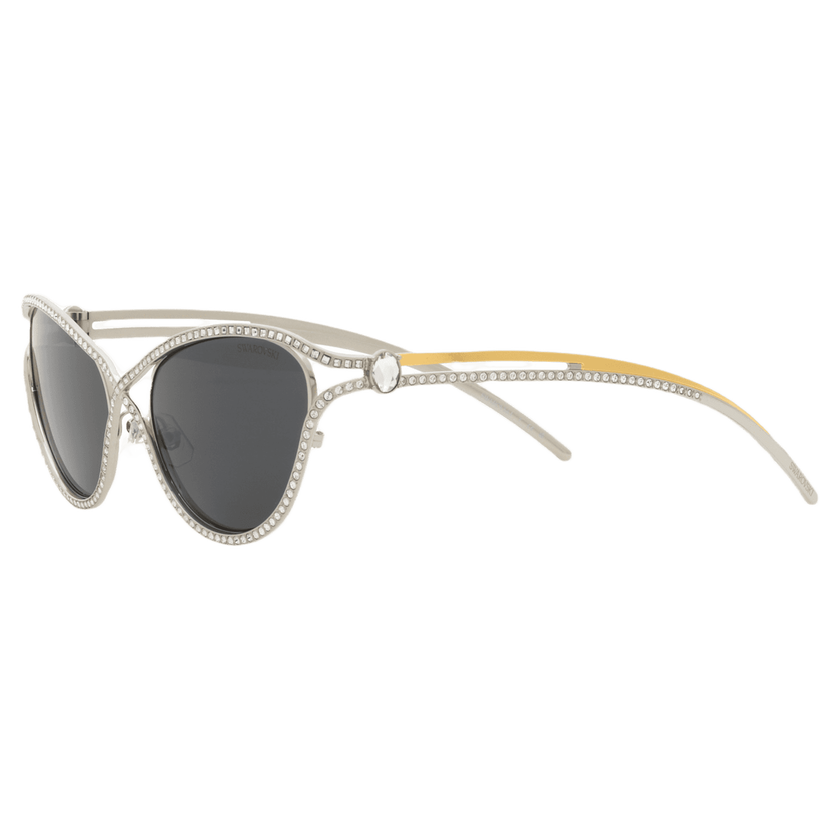 swarovski sunglasses  cat eye shape  sk7025  silver tone