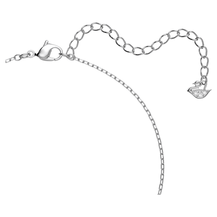 swarovski angelic pendant  round cut  white  rhodium plated