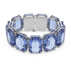 Millenia bracelet, Octagon cut, Blue, Rhodium plated