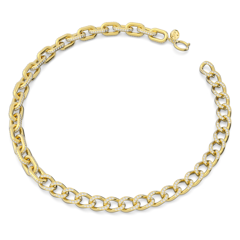 swarovski dextera necklace   small  pav  crystal  gold tone plated