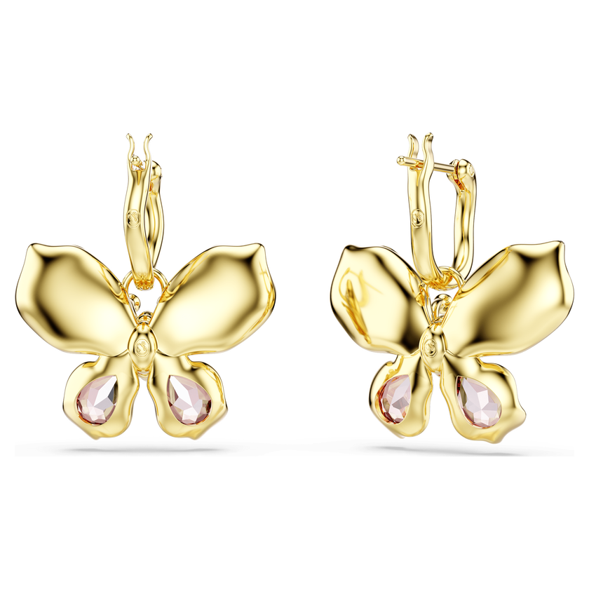 swarovski idyllia drop earrings  mixed cuts  pav   butterfly  multicolored  mixed metal finish