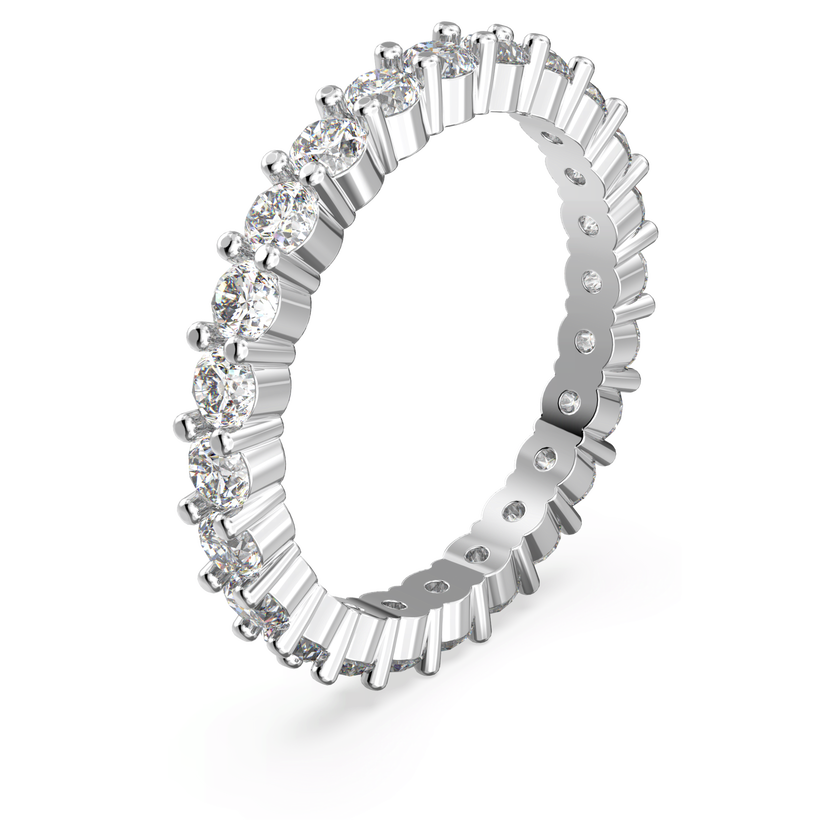 swarovski stilla ring  set  2   round cut  white  rhodium plated