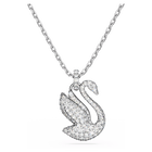 swarovski swan pendant swan medium white rhodium plated
