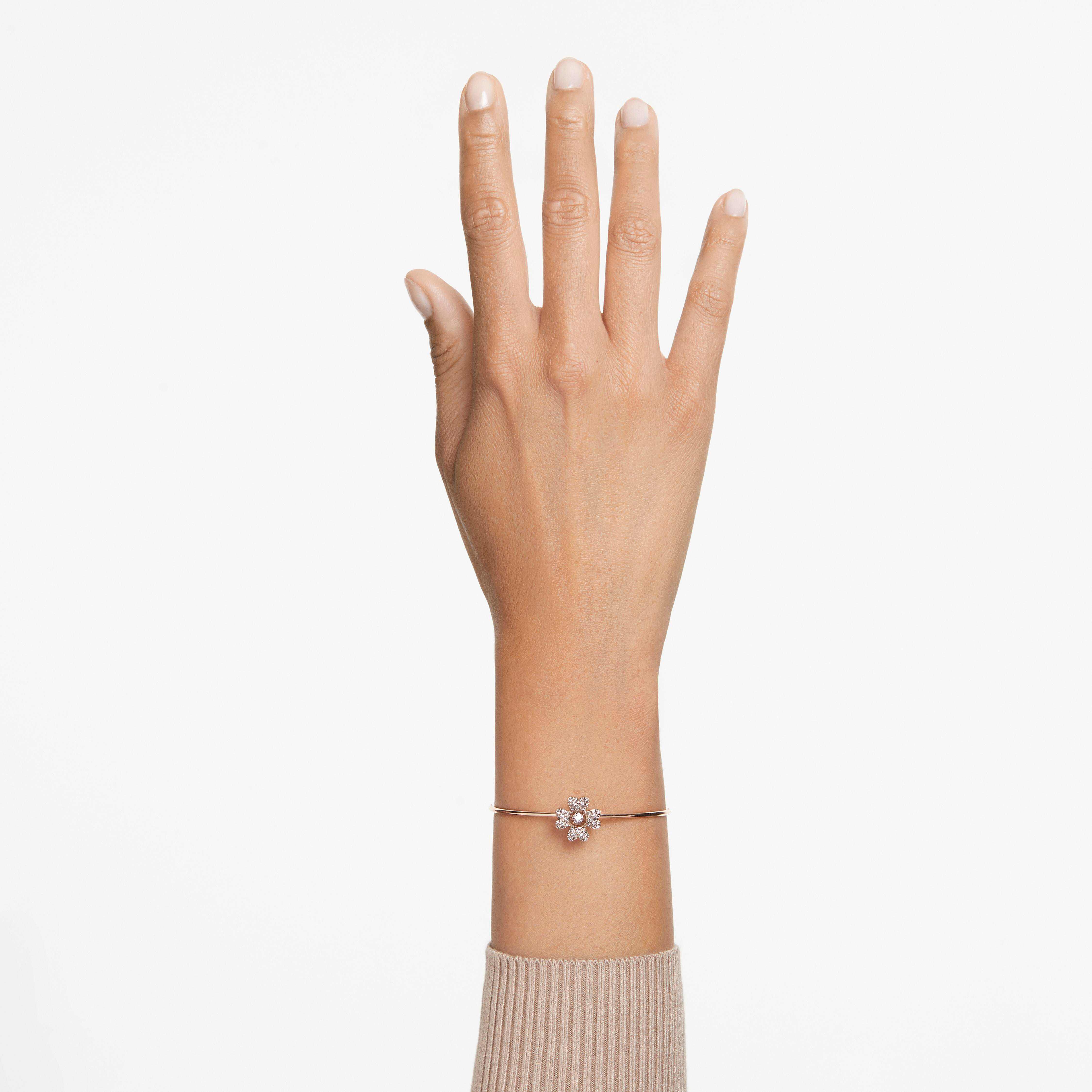 swarovski idyllia bracelet  clover  white  rose gold tone plated