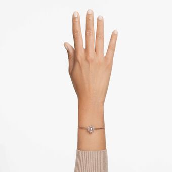 swarovski idyllia bracelet  clover  white  rose gold tone plated