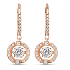 Swarovski Sparkling Dance Pierced Earrings, White, Rose-gold tone plated