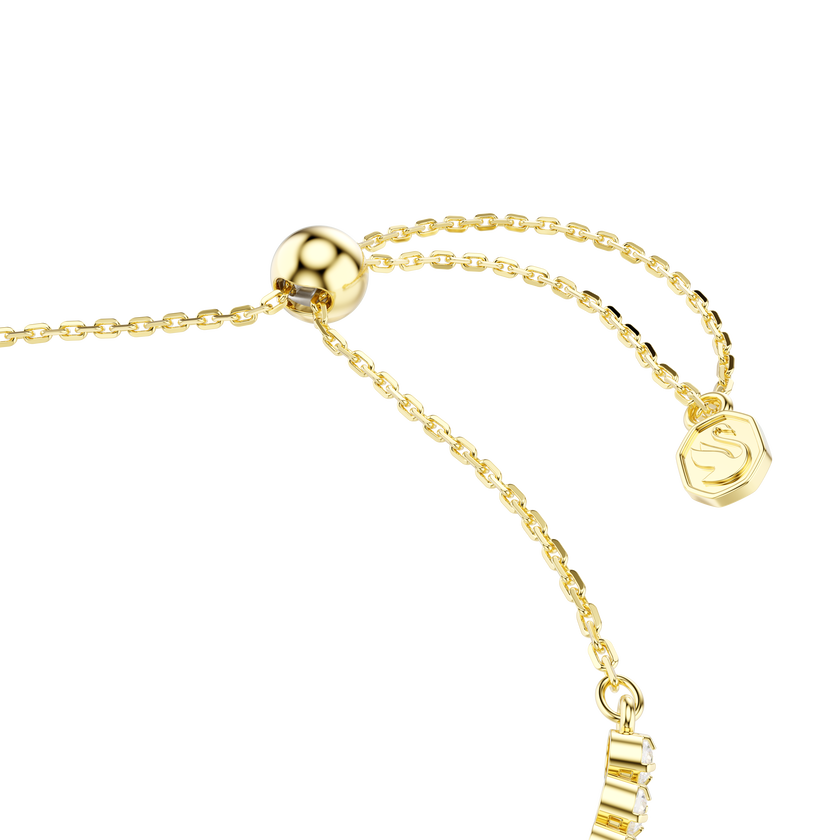 swarovski idyllia bracelet  mixed cuts  heart with arrow  white  gold tone plated
