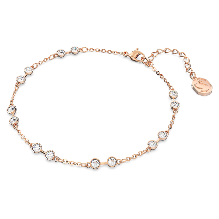 swarovski remix collection strand  round cut  white  18k rose gold finish