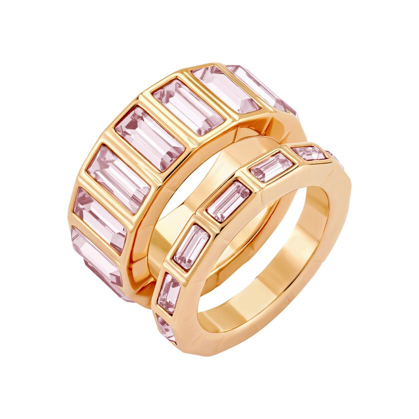Fluid Stacking Ring, Violet, Rose-gold tone plated