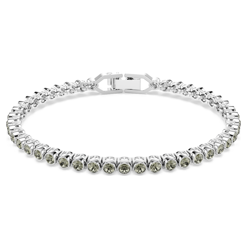swarovski imber emily tennis bracelet  round cut  black  rhodium plated