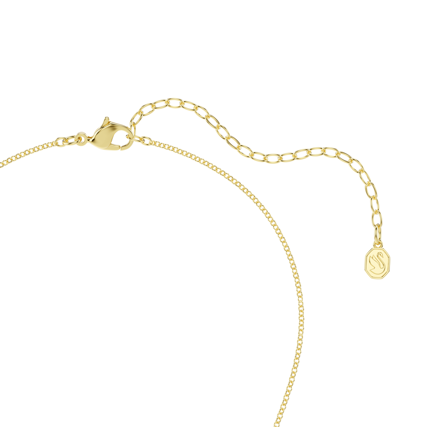 swarovski symbolica pendant  round cut  moon  white  18k gold finish