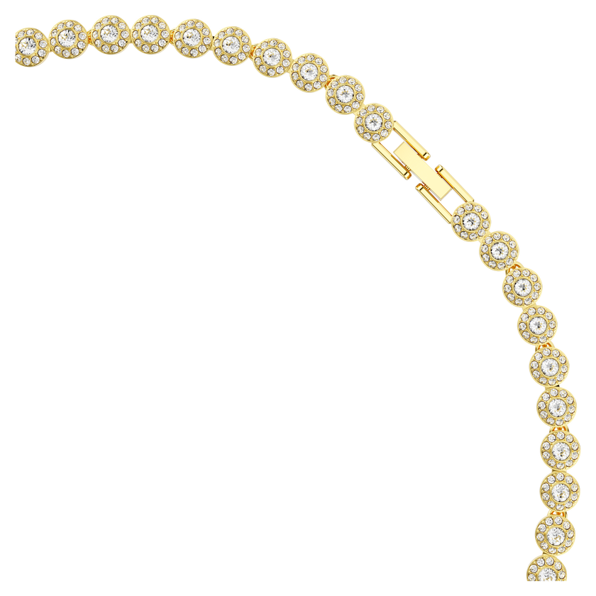 swarovski una angelic set  round cut  white  gold tone plated