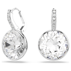 swarovski millenia drop earrings round cut white rhodium plated