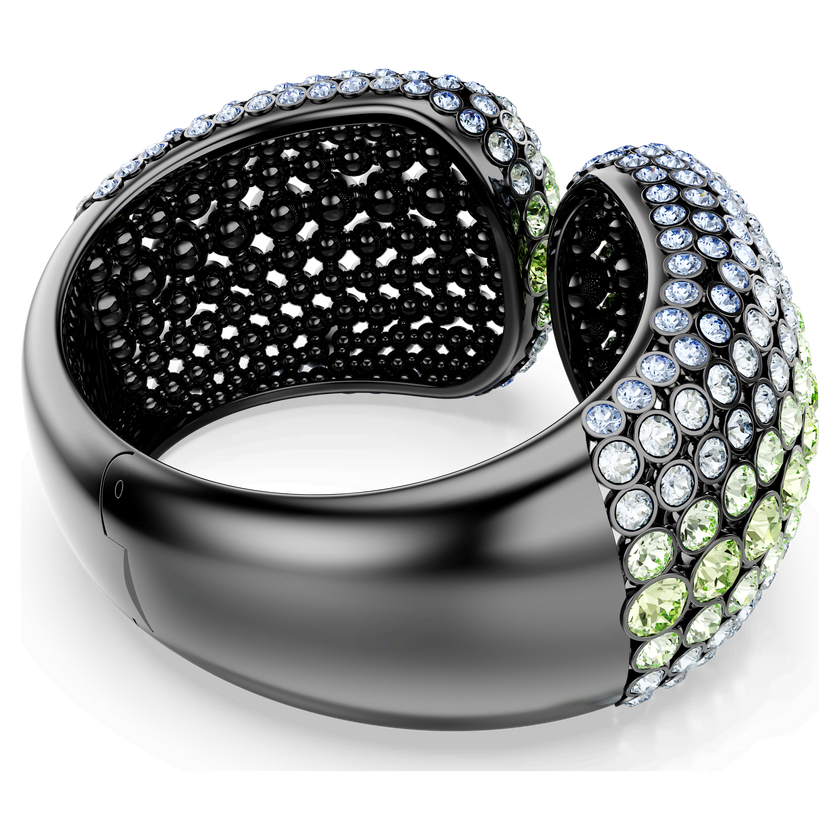 swarovski sublima cuff  round cut  multicolored  ruthenium plated