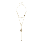 Graceful Bloom Detachable Necklace, Brown, Gold-tone plated