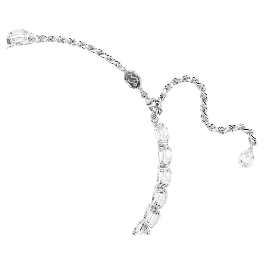 swarovski millenia choker  octagon cut  white  rhodium plated