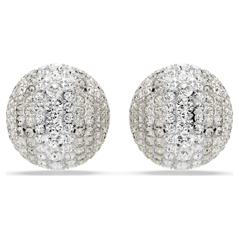 swarovski sublima clip earrings  white  rhodium plated