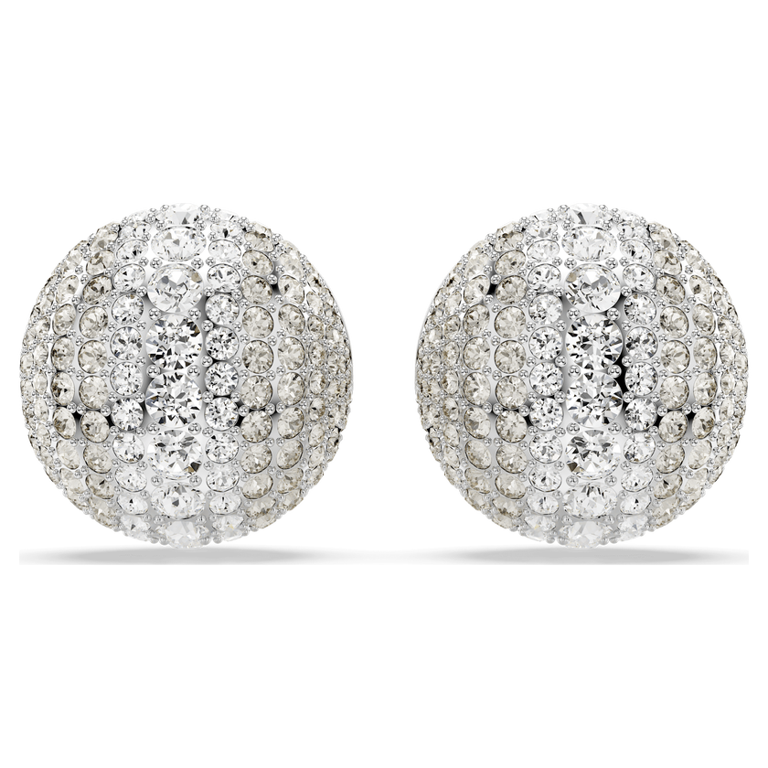 swarovski sublima clip earrings  white  rhodium plated