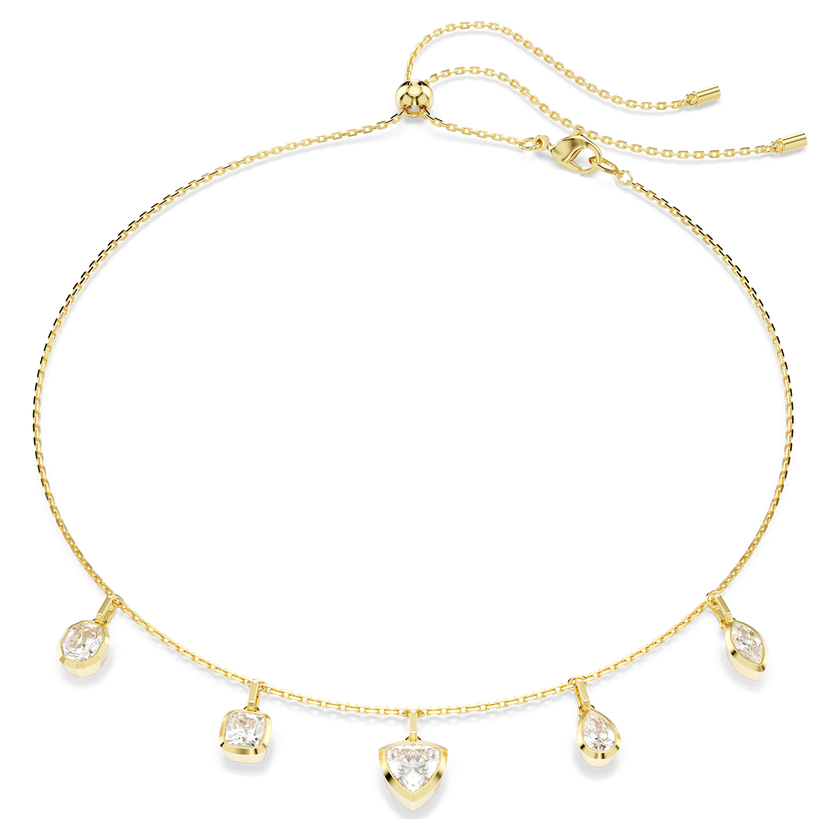 swarovski imber necklace  mixed cuts  white  gold tone plated