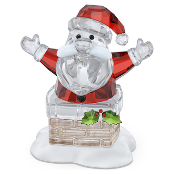 swarovski holiday cheers santa claus and chimney