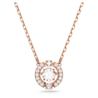 swarovski una necklace round cut white rose gold tone plated