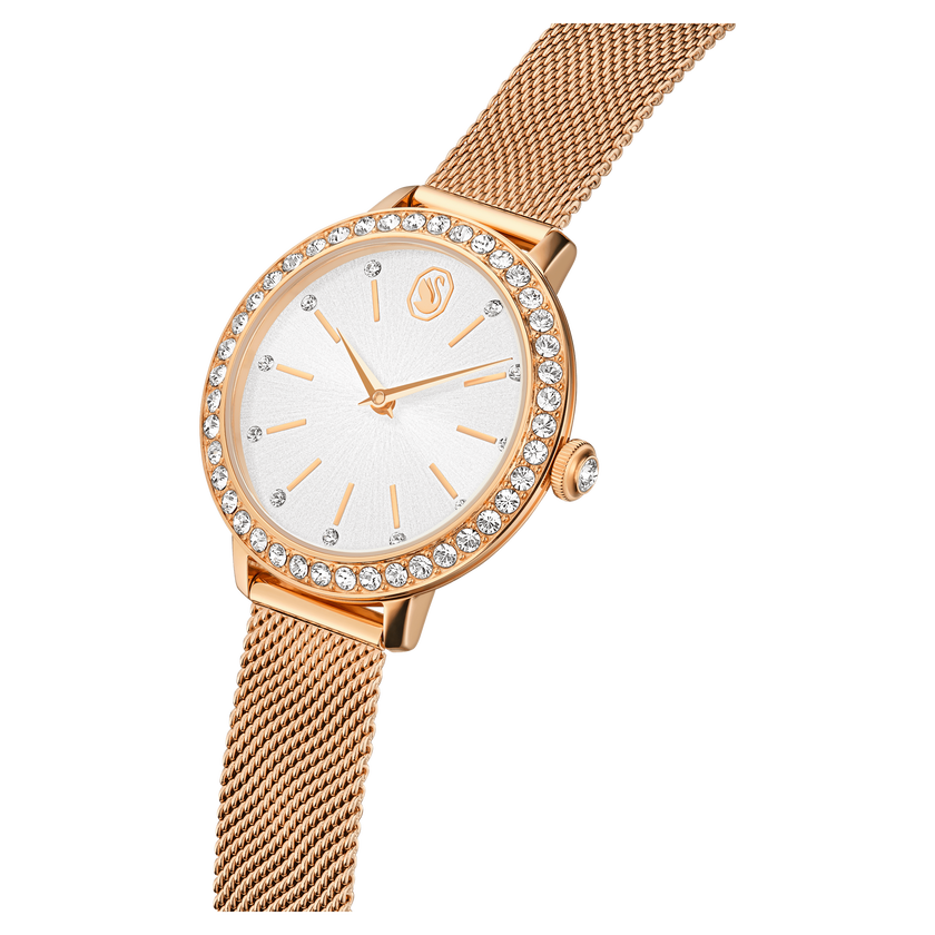 swarovski certa watch  metal bracelet  rose gold tone  rose gold tone finish