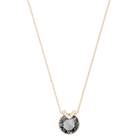 Bella V Pendant, Gray, Rose-gold tone plated