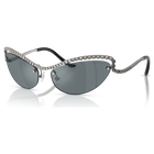 swarovski sunglasses  cat eye shape  sk7048  silver tone
