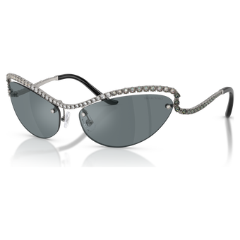 swarovski sunglasses  cat eye shape  sk7048  silver tone