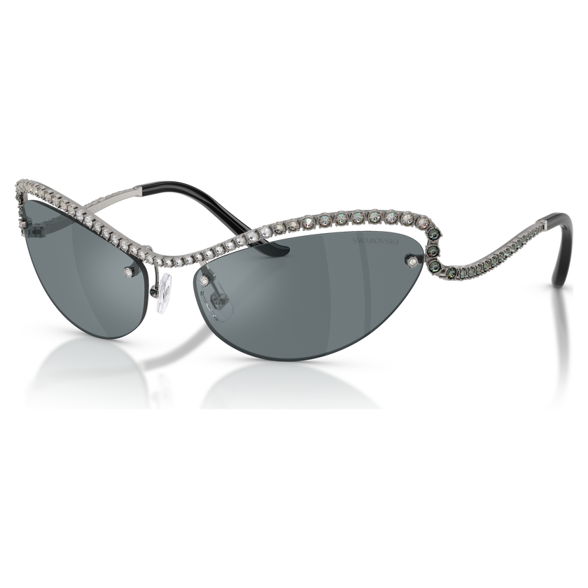 swarovski sunglasses  cat eye shape  sk7048  silver tone