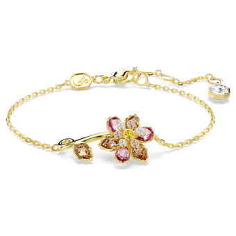 swarovski idyllia bracelet mixed cuts flower multicolored gold tone plated