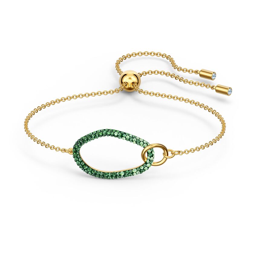 The Elements Bracelet, Green, Gold-tone plated