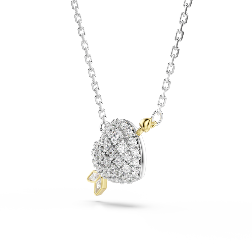 swarovski idyllia pendant  mixed cuts  heart  white  mixed metal finish