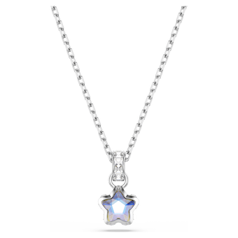 swarovski chroma pendant  mixed cuts  star  white  rhodium plated