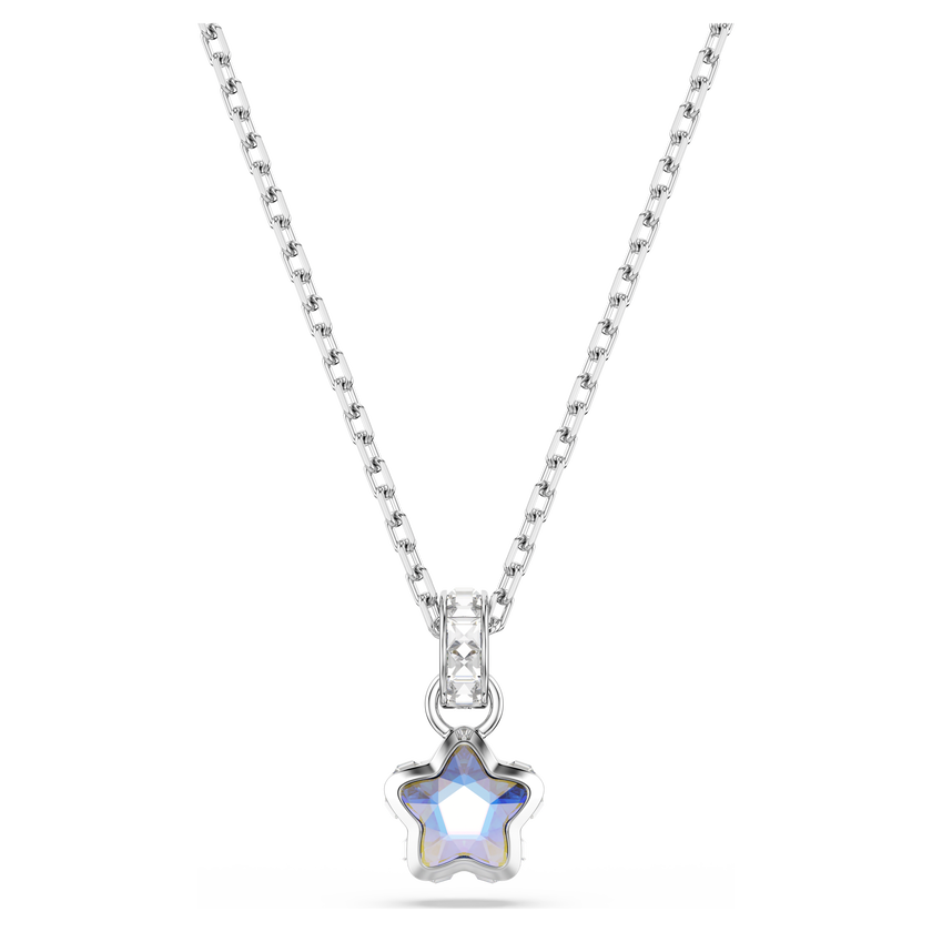 swarovski chroma pendant  mixed cuts  star  white  rhodium plated