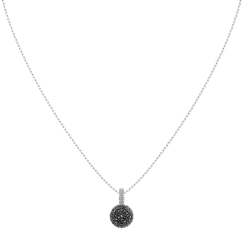 Lollypop Necklace, Gray, Rhodium plated