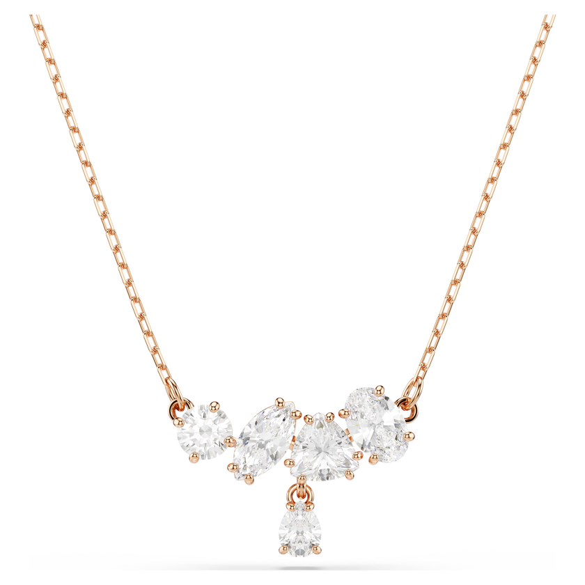 swarovski mesmera necklace  mixed cuts  white  18k rose gold finish