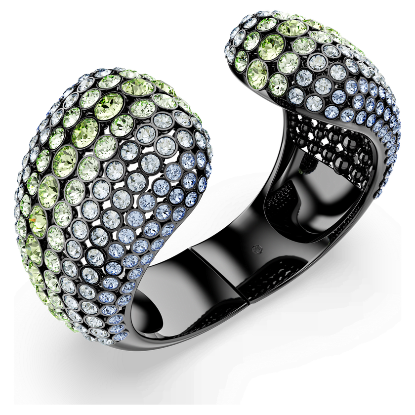 swarovski sublima cuff  round cut  multicolored  ruthenium plated