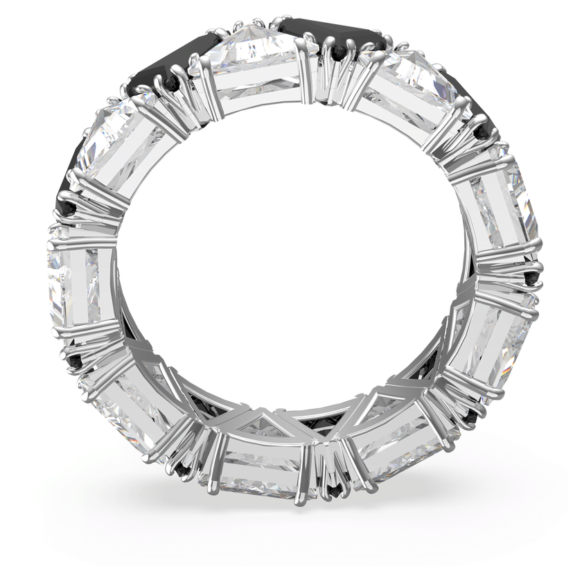 swarovski matrix cocktail ring  triangle cut  black  rhodium plated