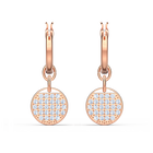swarovski ginger drop earrings white rose gold tone plated