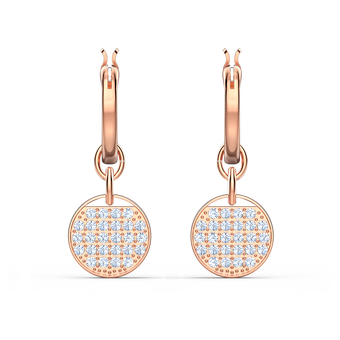 swarovski ginger drop earrings  white  rose gold tone plated